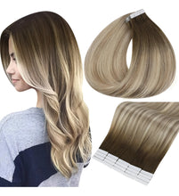 Cargar imagen en el visor de la galería, Full Shine Extensiones Cabello Humano Cinta 24" | Balayage x20
