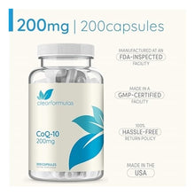 Cargar imagen en el visor de la galería, Clear Formulas Pure Coq10 200 Mg 200 Cápsulas Absorción
