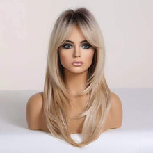 Cargar imagen en el visor de la galería, Alanhair Haircube Pelucas Largas Rubias Ombré Para Mujer
