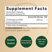 Cargar imagen en el visor de la galería, Naturebell Tmg Supplements 1500 Mg 240 Cápsulas   Betaína De
