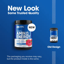 Cargar imagen en el visor de la galería, Optimum Nutrition Amino Energy | Pre-Entrenamiento | Caféna Natural 100mg + BCAA + Aminoácidos | 30 Porciones | Frambuesa Azul | 0g Azúcar

