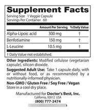 Cargar imagen en el visor de la galería, Doctors Best Benfotiamine 150 + Ácido Alfa Lipoico 300 Sin
