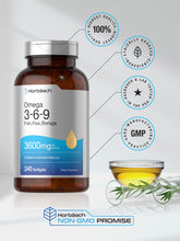 Cargar imagen en el visor de la galería, Triple Omega 3-6-9 3600 Mg 240 Cápsulas Blandas   De Pescado
