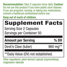 Cargar imagen en el visor de la galería, Nature S Way Devil S Claw Root 480 Mg 100 Cápsulas.
