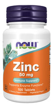 Cargar imagen en el visor de la galería, Gluconato De Zinc Now Foods De 50 Mg 100 Tabletas.

