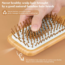 Cargar imagen en el visor de la galería, Cepillo Para El Cabello Cepillo De Bambú De Madera Natural Y
