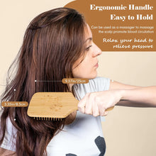Cargar imagen en el visor de la galería, Cepillo Para El Cabello Cepillo De Bambú De Madera Natural Y
