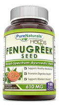 Cargar imagen en el visor de la galería, Pure Naturals Semilla De Fenogreco 610 Mg 180 Cápsulas
