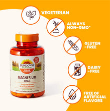 Cargar imagen en el visor de la galería, Sundown Naturals Magnesio 500mg | 180 Comprimidos | Músculo y Energía
