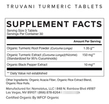 Cargar imagen en el visor de la galería, Truvani Tabletas De Curcumina De Cúrcuma Orgánica De 1350 Mg
