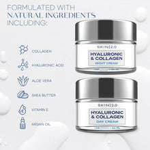 Cargar imagen en el visor de la galería, Skin 2.0 Dúo Crema Día + Noche | Vitamina C + Colágeno + Ác. Hialurónico | K-Beauty | Firmeza + Brillo + Hidratación
