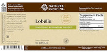 Cargar imagen en el visor de la galería, Natures Sunshine Lobelia 100 Cápsulas
