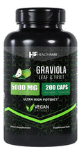 Cargar imagen en el visor de la galería, Healthfare Graviola Cápsulas 5000mg Extracto De Hoja Y Fruta
