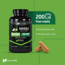 Cargar imagen en el visor de la galería, Healthfare Graviola Cápsulas 5000mg Extracto De Hoja Y Fruta
