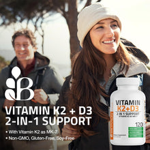 Cargar imagen en el visor de la galería, Vitamina K2 + D3 | Cápsulas Vegetarianas | Huesos y Corazón
