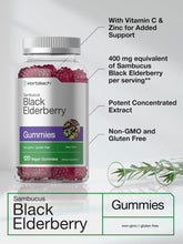 Cargar imagen en el visor de la galería, Horbaach Sambucus Saúco Negro 400 mg 120 Gomitas | Zinc + Vitamina C | Inmunidad
