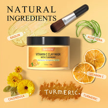 Cargar imagen en el visor de la galería, Mascarilla Facial Vitamina C + Arcilla Caolín + Cúrcuma Orgánica | Poros + Manchas + Control Grasa | 150g
