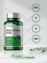 Cargar imagen en el visor de la galería, Horbaach Black Walnut Hulls Cápsulas   1000 Mg   120
