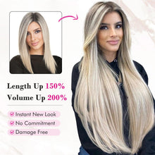 Cargar imagen en el visor de la galería, Reecho Extensiones Cabello Clip 28" | Pack 4 | Café Humo + Rubio Platino
