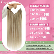 Cargar imagen en el visor de la galería, Youngsee Extensiones De Cabello Rubio Con Hilo Invisible 12
