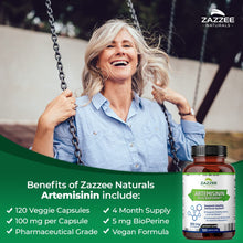 Cargar imagen en el visor de la galería, Zazzee Artemisinina 100 Mg Por Cápsula 120 Cápsulas Veganas
