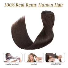 Cargar imagen en el visor de la galería, Extensiones Clip-In Doble Trama 100% Cabello Humano Remy | 8 Pcs 18 Clips | 10-22 Pulg | Grado AAAAA | Liso Sedoso
