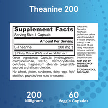 Cargar imagen en el visor de la galería, Jarrow Formulas Teanina 200 Mg Aminoácido Neurológicamente
