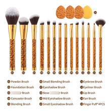 Cargar imagen en el visor de la galería, Docolor Brochas De Maquillaje De Leopardo 14 Piezas Base
