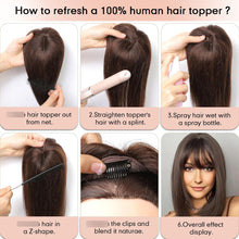 Cargar imagen en el visor de la galería, Starluck Topper Cabello Humano Remy | Flequillo | Miel | Base Seda
