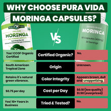 Cargar imagen en el visor de la galería, Pura Vida Moringa Orgánica 120 Cápsulas 500mg | Origen Único Nicaragua | Energía + Metabolismo + Inmunidad
