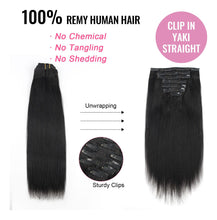 Cargar imagen en el visor de la galería, ABH AmazingBeauty Extensiones Yaki Lacio Remy | 7 Piezas 20" | Cabello Relajado | Cutícula Intacta | Mínima Caída
