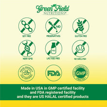 Cargar imagen en el visor de la galería, Greenfield Nutritions Aceite de Pescado Halal 1000mg | 300 Cápsulas | Omega-3 EPA 180mg + DHA 120mg | Certificado Halal | Sin OGM Sin Gluten
