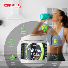 Cargar imagen en el visor de la galería, Gmu Sport Daily Greens &amp; Reds Superfood Powder Potentes
