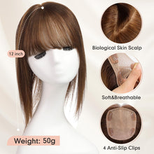 Cargar imagen en el visor de la galería, Starluck Topper Cabello Humano Remy | Flequillo | Miel | Base Seda
