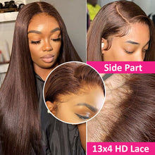 Cargar imagen en el visor de la galería, Hermosa Pelucas De Cabello Humano Con Encaje Frontal Marrón
