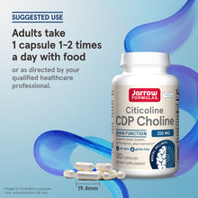 Cargar imagen en el visor de la galería, Jarrow Formulas Citicoline Cdp Coline 250 Mg 120 Cápsulas -
