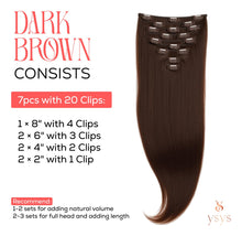 Cargar imagen en el visor de la galería, Ysys Extensiones De Cabello Humano Remy Con Clip 7 Piezas
