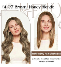 Cargar imagen en el visor de la galería, Hetto Extensiones De Cabello Humano Liso Con Nano Cuentas De
