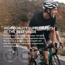 Cargar imagen en el visor de la galería, Bronson Vitamina K2 MK-7 100mcg | Menaquinona Biodisponible | Soporte Óseo | 120 Tabletas
