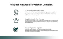 Cargar imagen en el visor de la galería, NatureBell Raíz de Valeriana 11 en 1 | 300 Cápsulas | Magnesio + Ashwagandha + 5-HTP + GABA | Sin Melatonina | Sueño y Relajación
